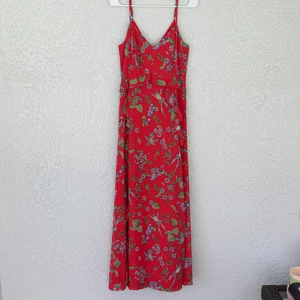 Nanette Lepore Red Floral Maxi Dress size 6 - Picture 4 of 12